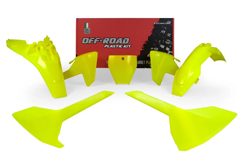 Rtech, Plastkit, NEON GUL, Husqvarna 20-24 TC 85, 18-19 TC 85 (17/14)/TC 85 (19/16) Säker betalning