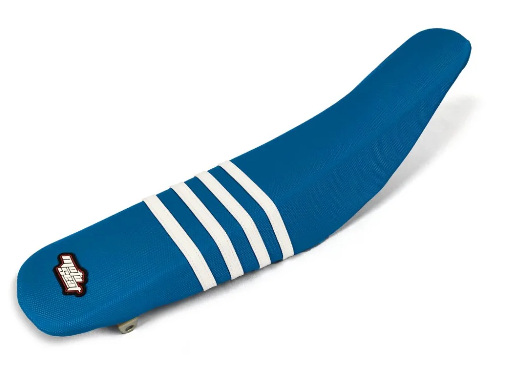 Moto Seat, Sadelöverdrag Stripes, VIT BLÅ, Suzuki 08-17 RM-Z450 Reapris
