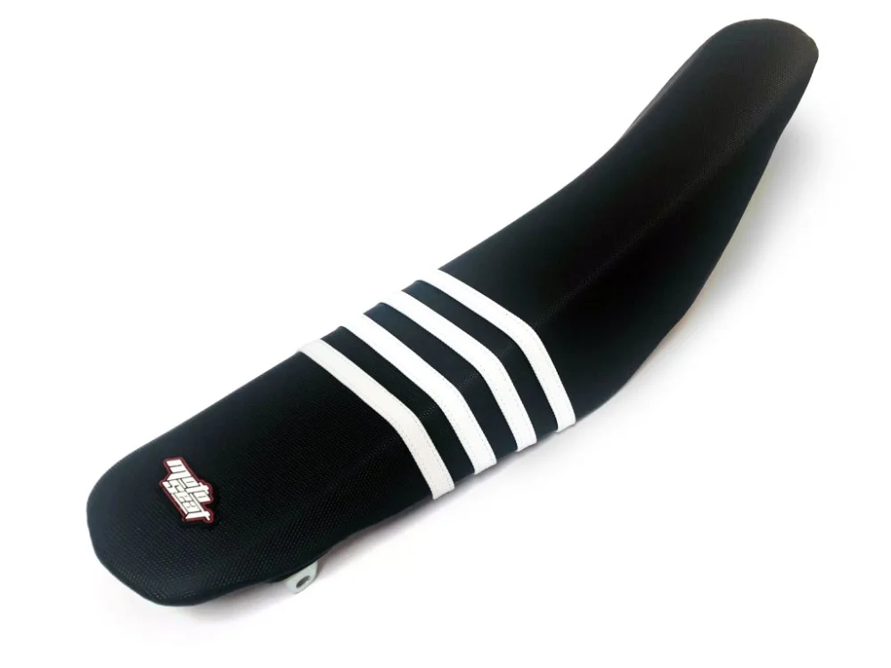 Moto Seat, Sadelöverdrag Stripes, SVART VIT, KTM 13-17 85 SX Fynd