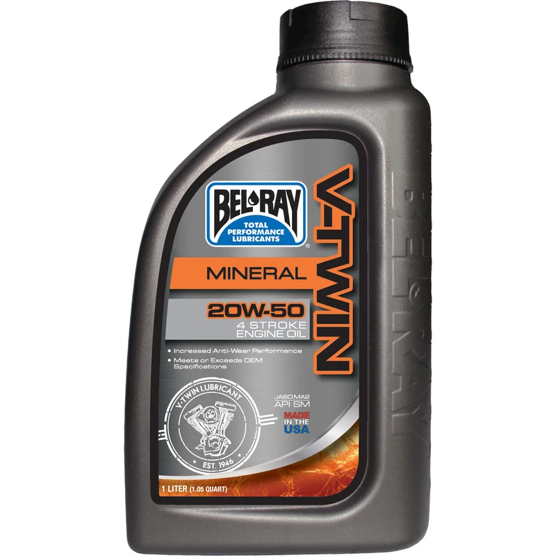 Bel-Ray V-Twin 20W-50 Mineral Engine Oil 1L Fri frakt