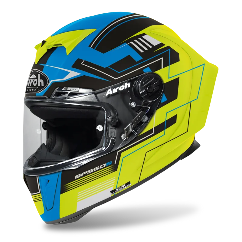 Snabb frakt Airoh GP 550 S Challenge blå/gul matt