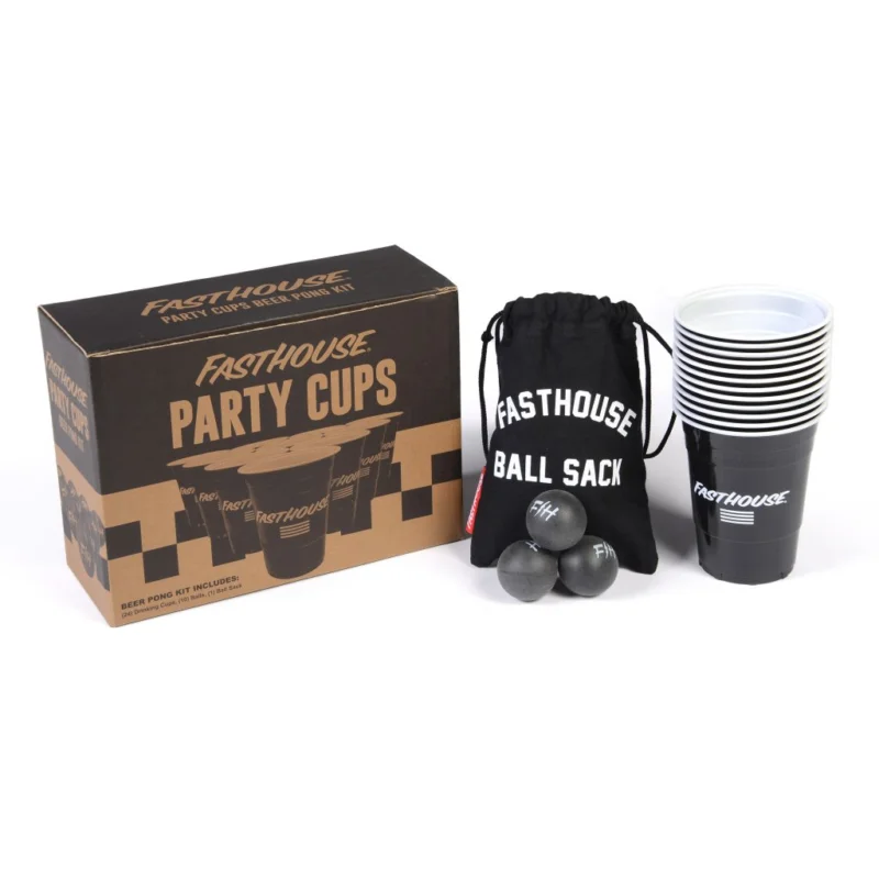 Fasthouse, Party Cups Beer Pong Kit, Black - 24 PK Expressleverans