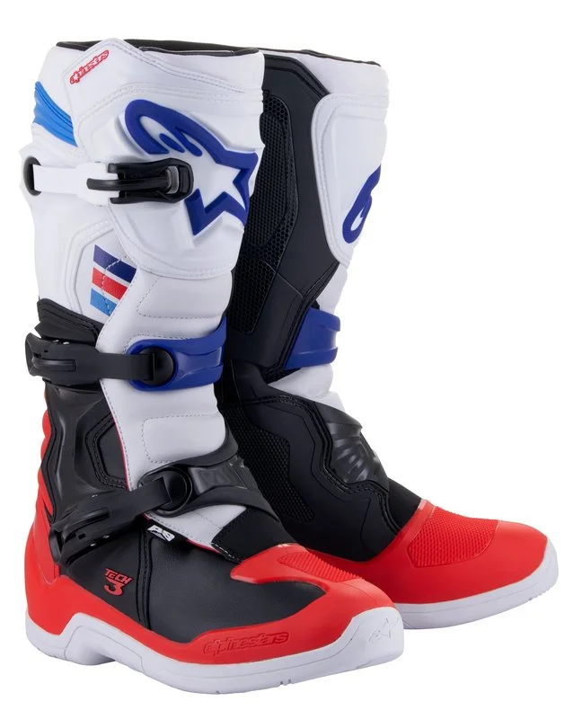 Handla nu Crossstövlar Alpinestars Stövel Tech 3 Vit/Röd/Blå