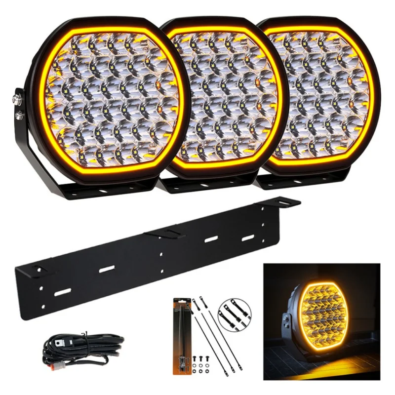 Sänkt pris Extraljuspaket Mr Tuning Edge 510W (3x LED 9" Extraljus + hållare + reläsats)