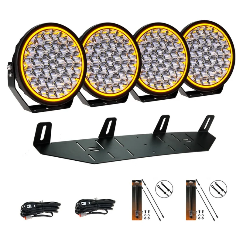 Extraljuspaket Mr Tuning Halo 680W (4x LED 9" Extraljus + hållare + reläsats) Endast idag