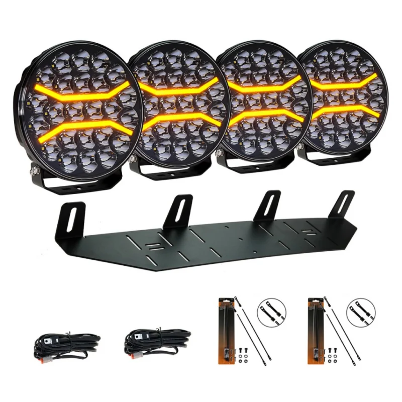Extraljuspaket Mr Tuning Vibe 672W (4x LED 9" Extraljus + hållare + reläsats) Kundfavorit