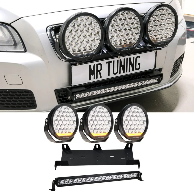 Extraljus DRL V2 + Ledramp paket 694W (3x LED 9" extraljus + 1x Stella ledramp + hållare + reläsats) Begränsat antal