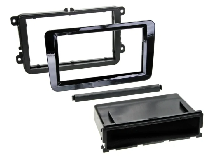 Monteringsram 2-DIN Seat/Skoda/VW, piano black Outlet