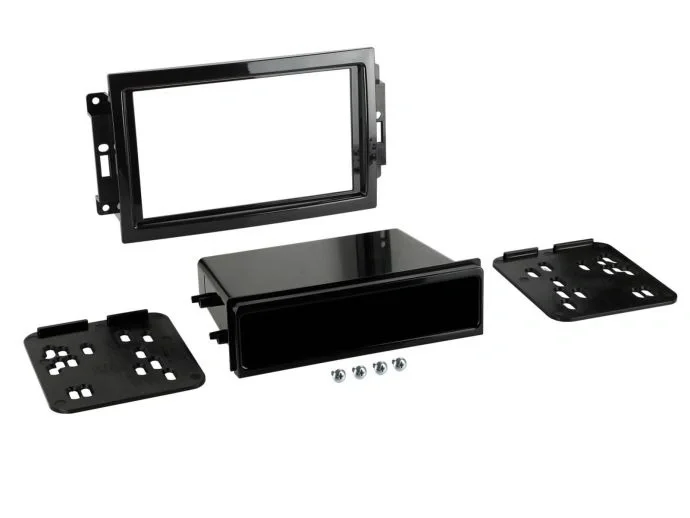 Monteringsram 2/1-din Chrysler, Dodge, Jeep 05- (Svart pianolackad) Kampanjpris
