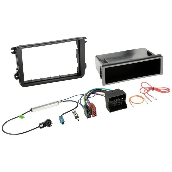 Bästa pris Installationskit 1 och 2-Din med prylfack till VW/Seat/Skoda 2003>(Ej rattkablage)