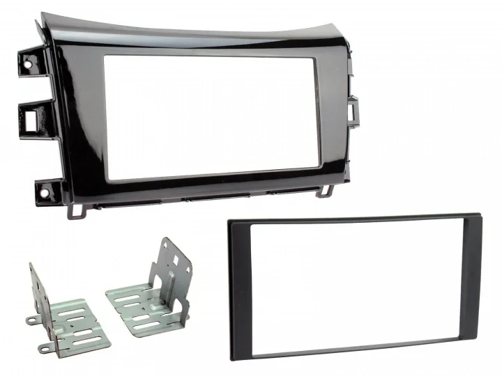 Monteringsram 2-DIN Nissan Navara / NP300 2015-2020, Piano svart Lågt pris