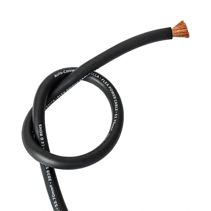 Auto-Connect svart strömkabel CCA 53.7mm², metervara Snabb leverans
