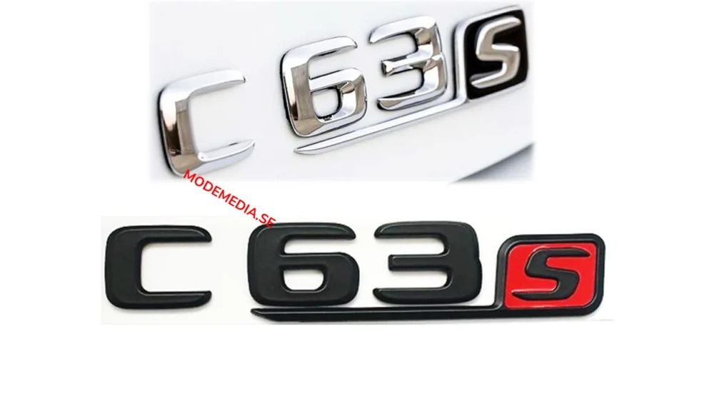 Kampanj Mercedes C63s emblem C63 s i svart, silver