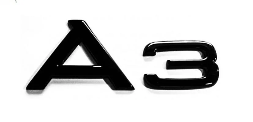 Audi A3 emblem till bilen i svart, silver Nedsatt pris