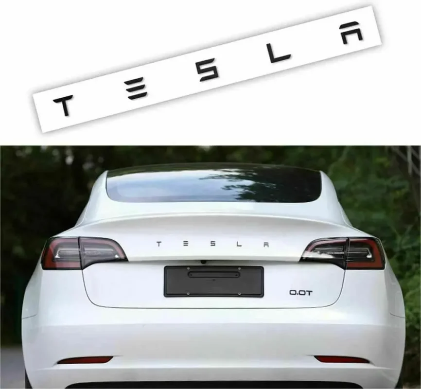 Tesla emblem märke till bagageluckan Rea