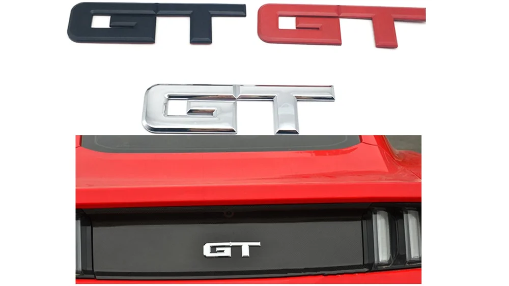 Ford Mustang GT emblem i svart, silver Kundfavorit