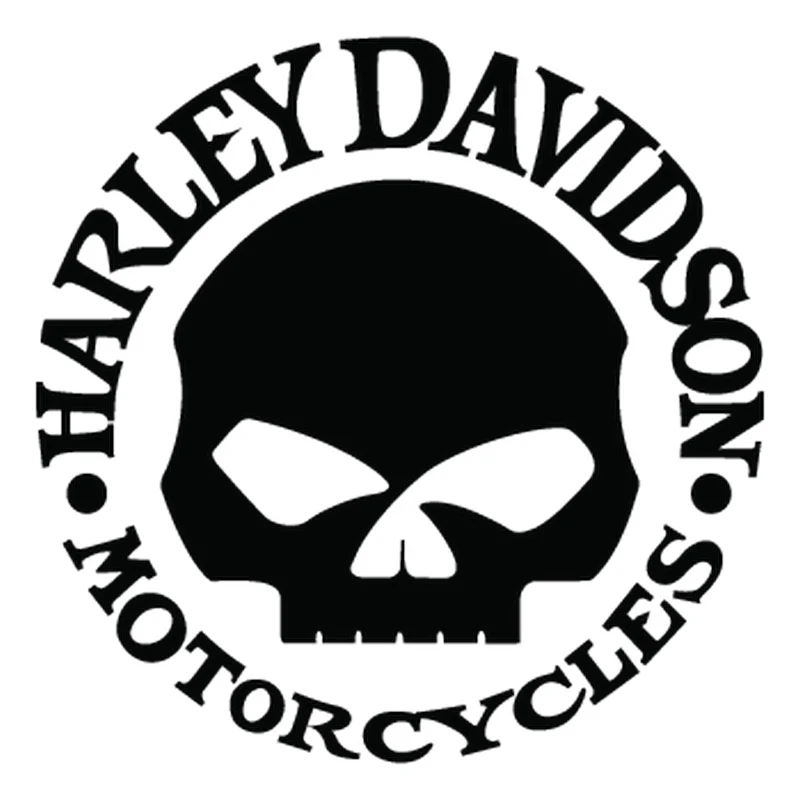 Kampanjpris Harley Davidson skull rund dekal sticker