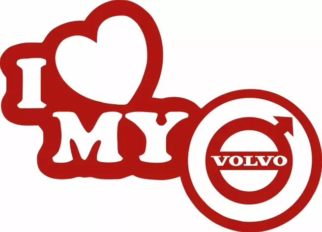 I Love My Volvo dekal dekaler 2st Endast idag