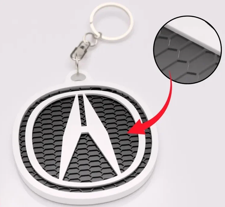 Acura nyckelring nyckelhänge rund 3d risnedsättning
