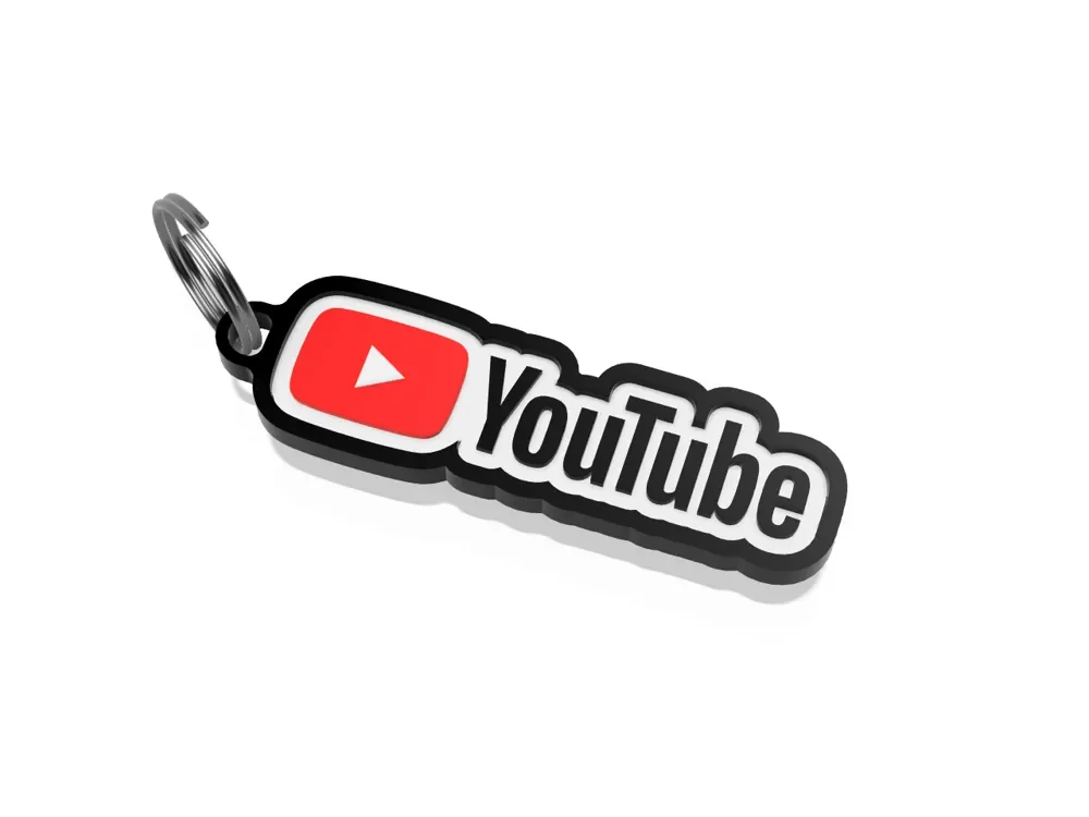 Rabatter Youtube nyckelring nyckelhänge 3D design